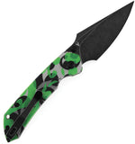 Tenable Knives Fenrir Top Linerlock Green Camouflage G10 Folding D2 Steel Pocket Knife B1034H13
