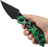 Tenable Knives Fenrir Top Linerlock Green Camouflage G10 Folding D2 Steel Pocket Knife B1034H13