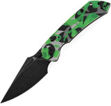Tenable Knives Fenrir Top Linerlock Green Camouflage G10 Folding D2 Steel Pocket Knife B1034H13