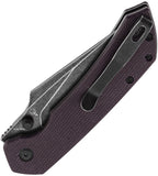 Tenable Knives Fenrir Top Linerlock Purple Micarta Folding Nitro-V Pocket Knife B1034H1