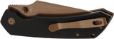 Tenable Knives Fenrir Top Linerlock Black G10 Folding Rose Gold Nitro-V Pocket Knife B1034H3