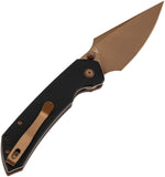 Tenable Knives Fenrir Top Linerlock Black G10 Folding Rose Gold Nitro-V Pocket Knife B1034H3
