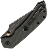Tenable Knives Fenrir Top Linerlock Green Micarta Folding Nitro-V Pocket Knife B1034H4