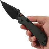 Tenable Knives Fenrir Top Linerlock Green Micarta Folding Nitro-V Pocket Knife B1034H4