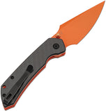 Tenable Knives Fenrir Top Linerlock Twill Carbon Fiber Folding Orange Nitro-V Pocket Knife B1034H5