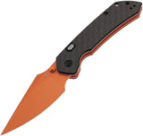 Tenable Knives Fenrir Top Linerlock Twill Carbon Fiber Folding Orange Nitro-V Pocket Knife B1034H5