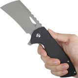 Tenable Knives Leviathan Linerlock Black Micarta Folding D2 Steel Pocket Knife B1083A3