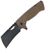 Tenable Knives Leviathan Linerlock Brown Micarta Folding D2 Steel Pocket Knife B1083A4