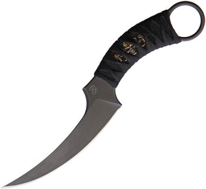 Bastinelli Creations Mako Black Cord Wrapped Bohler N690 Fixed Blade Knife 206M