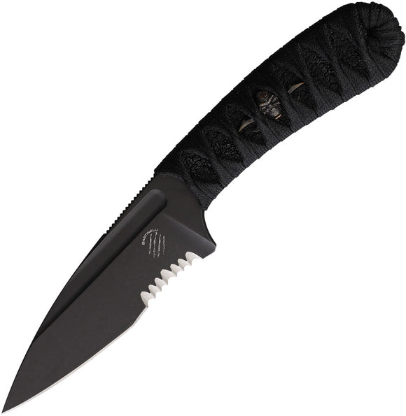 Bastinelli Creations SIN Black Cord Wrapper Bohler N690 Fixed Blade Knife 215SM