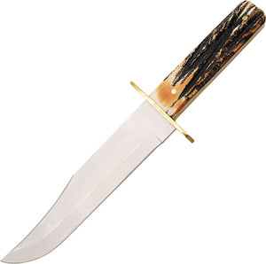 Bear & Son 15.75" Stag Bone Bowie Fixed Blade Knife 502