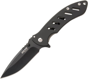 Bear Edge Knives Brisk 1.0 Framelock Folding Drop Blade Black Handle Knife 61511
