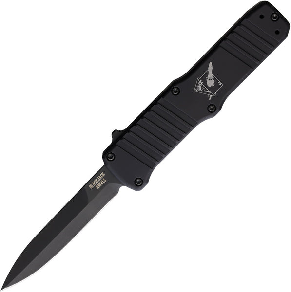 Blackjack Automatic Bayonet OTF Knife Black Aluminum 154CM Dagger