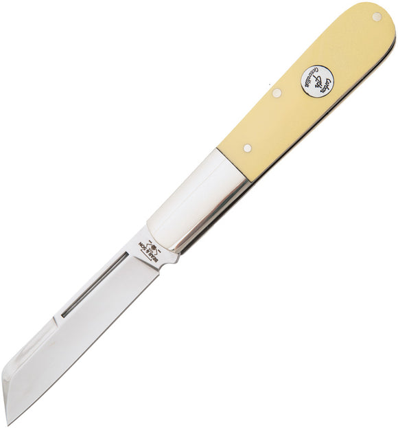 Bear & Son Barlow Yellow Delrin Folding 1095HC Steel Pocket Knife C3180
