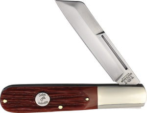 Bear & Son Barlow Red Stag Bone Folding 1095HC Stainless Pocket Knife CRSB180