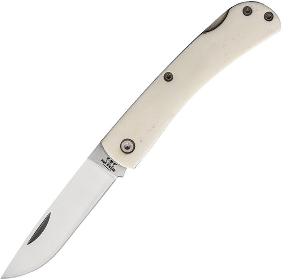 Bear & Son Small Lockback White Bone Folding Pocket Knife WSB37L