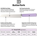 Butterfork Bread Purple ABS AR-RPM9 Fixed Blade Kitchen Knife 01BKPP