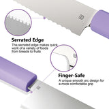 Butterfork Bread Purple ABS AR-RPM9 Fixed Blade Kitchen Knife 01BKPP