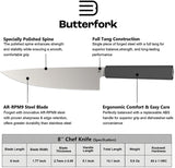Butterfork Chef's Dark Gray ABS AR-RPM9 Fixed Blade Kitchen Knife 01CKDG