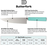 Butterfork Chef's Mint Green ABS AR-RPM9 Fixed Blade Kitchen Knife 01CKMT