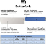 Butterfork Nakiri Blue ABS AR-RPM9 Fixed Blade Kitchen Knife 01NKBU