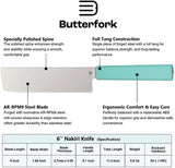 Butterfork Nakiri Mint Green ABS AR-RPM9 Fixed Blade Kitchen Knife 01NKMT