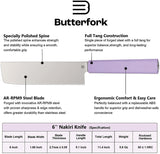 Butterfork Nakiri Purple ABS AR-RPM9 Fixed Blade Kitchen Knife 01NKPP