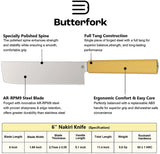 Butterfork Nakiri Yellow ABS AR-RPM9 Fixed Blade Kitchen Knife 01NKYL