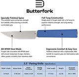 Butterfork Paring Blue ABS AR-RPM9 Fixed Blade Kitchen Knife 01PKBU