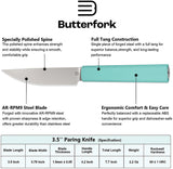 Butterfork Paring Mint Green ABS AR-RPM9 Fixed Blade Kitchen Knife 01PKMT