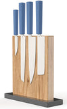 Butterfork Modern Blue ABS AR-RPM9 4pc Fixed Blade Kitchen Knife Set w/Stand 01WSBU