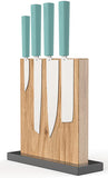 Butterfork Modern Mint Green ABS AR-RPM9 4pc Fixed Blade Kitchen Knife Set w/Stand 01WSMT