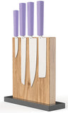 Butterfork Modern Purple ABS AR-RPM9 4pc Fixed Blade Kitchen Knife Set w/Stand 01WSPP