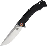 Black Fox Linerlock Black G10 Folding D2 Steel Drop Point Pocket Knife 782OR