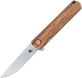 Black Fox Spear Linerlock Zebra Wood Folding D2 Steel Pocket Knife 783ZW