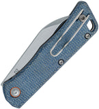 Black Fox Teeny Linerlock Blue Micarta Folding D2 Steel Pocket Knife 785MIBL