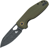 Black Fox Puffy Linerlock OD Green G10 Folding 10Cr15CoMoV Pocket Knife 786G10OD