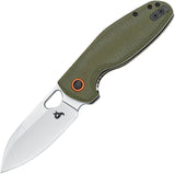 Black Fox Puffy Linerlock Green Micarta Folding 10Cr15CoMoV Pocket Knife 786MOD