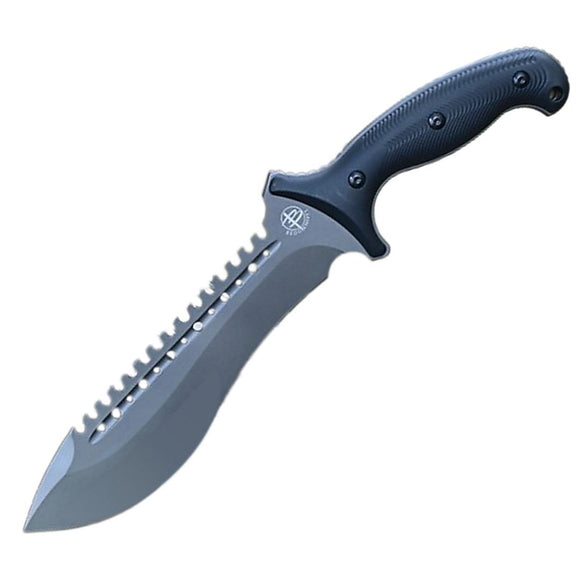 Begg Knives Bolo Black G10 AUS-10 Steel Sawback Machete w/ Belt Sheath 025