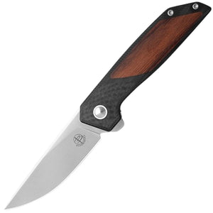 Begg Knives Diamici Linerlock Black G10 & CF & Wood Folding VG-10 Knife 055