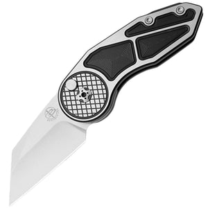 Begg Knives Micro Burst Checkered Button Lock Black Aluminum & Satin Folding VG-10 Knife 060