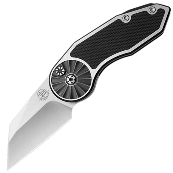 Begg Knives Micro Burst Rosette Button Lock Black Aluminum & G10 Folding VG-10 Knife 061