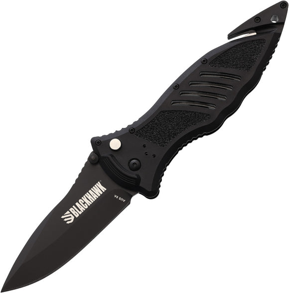 Blackhawk CQD Button Lock Black FRN Folding D2 Pocket Knife 15M301BK