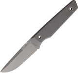 Big Idea Design USA Signal Gray Stonewash Titanium MagnaCut Drop Pt Fixed Blade Knife 563088