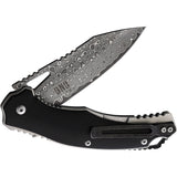 BucknBear Black Panther Linerlock Black G10 Folding Damascus Pocket Knife 4045D