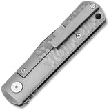 Boker BRLW Meteorite Framelock Gray Titanium Folding Damascus Pocket Knife 110673DAM