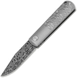 Boker BRLW Meteorite Framelock Gray Titanium Folding Damascus Pocket Knife 110673DAM