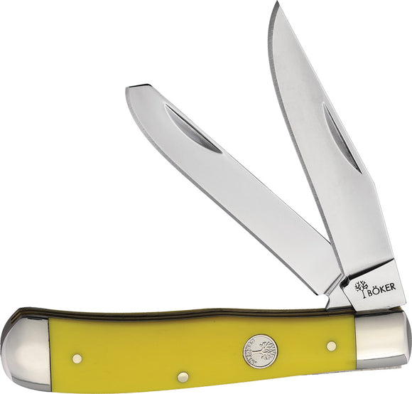 Boker Traditional Series 2.0 Trapper Yellow Delrin Folding 1095HC Pocket Knife 110880
