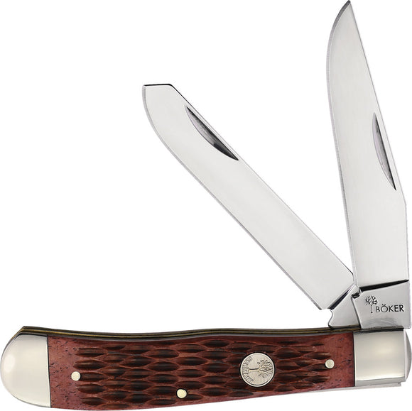 Boker Traditional Series 2.0 Trapper Jigged Brown Bone Folding 1095 Knife 110881