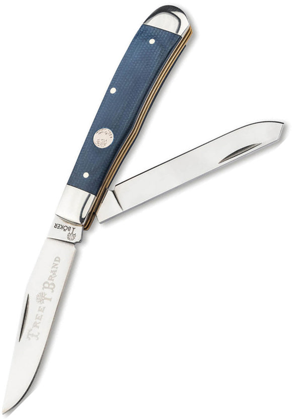 Boker Traditional Series 2.0 Tree Brand Trapper Blue Micarta Folding D2 Steel Knife 110887